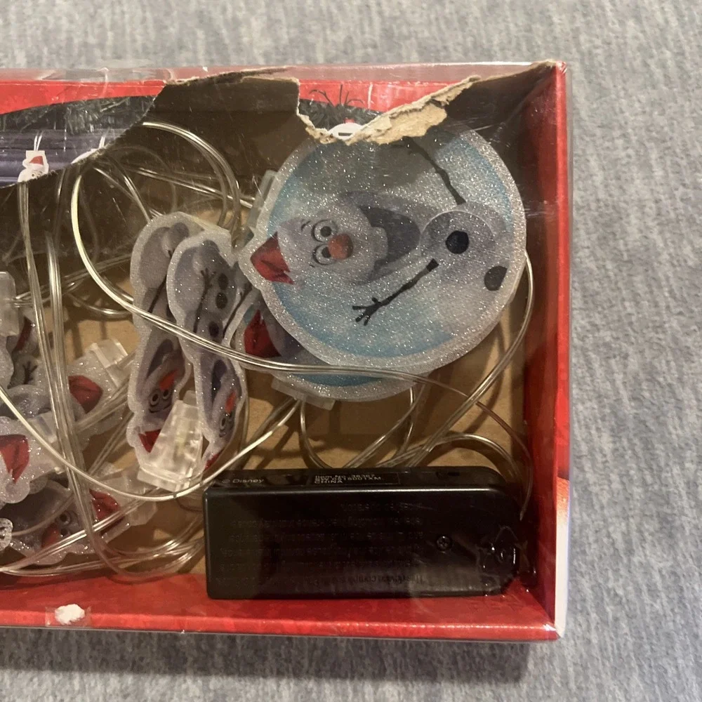 Disney Frozen Olaf Snowman Strand Of 10 Holiday‎ Christmas Lights Decor Battery